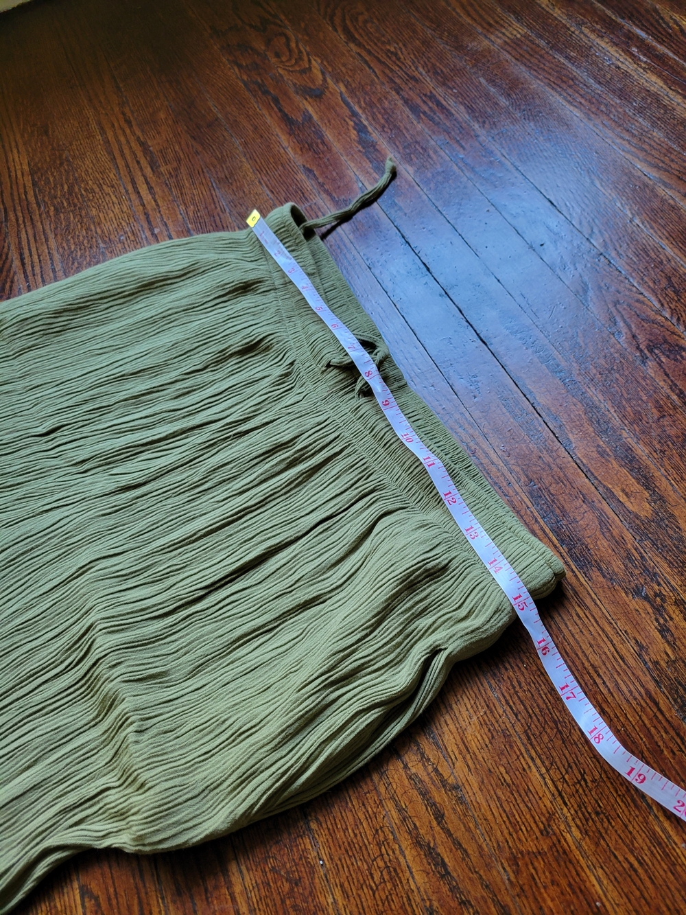 Sag Harbor Women’s Crinkle Straight Leg Pants, Elastic Waist Lime Sz M Boho - Picture 17 of 17
